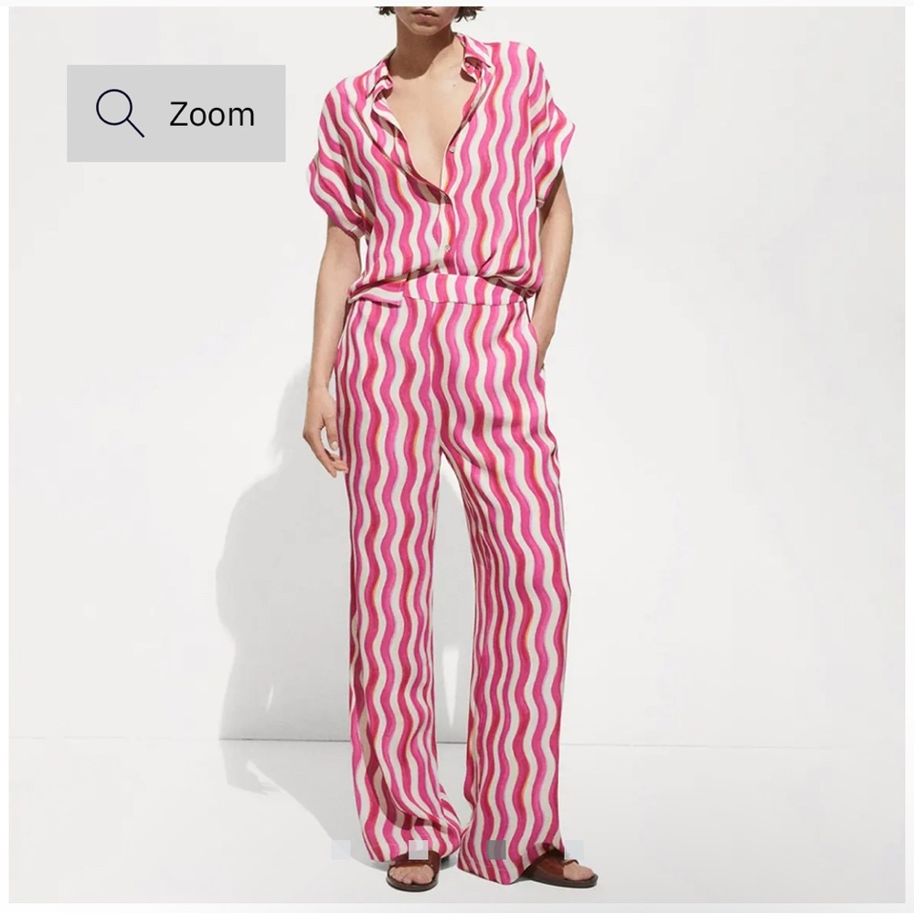 Mango Pink and White Wavy Matching Set